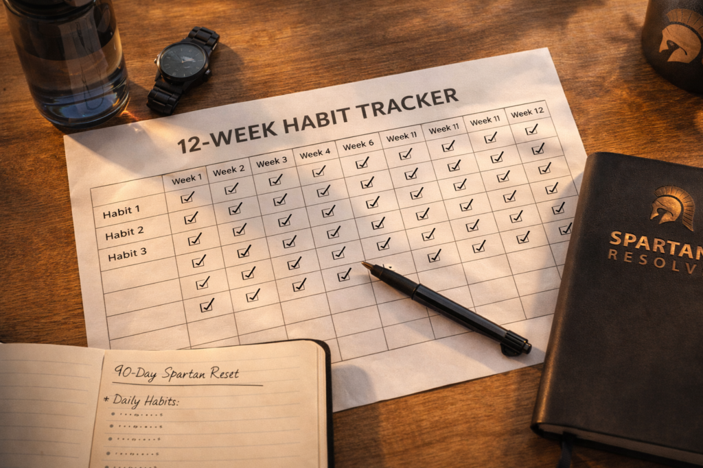 12-week habit tracker and journal for building discipline